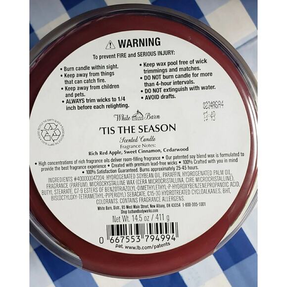 BBW 'Tis The Season Large 3 Wick Candle Holiday Home Fragrance Decor - Picture 2 of 2